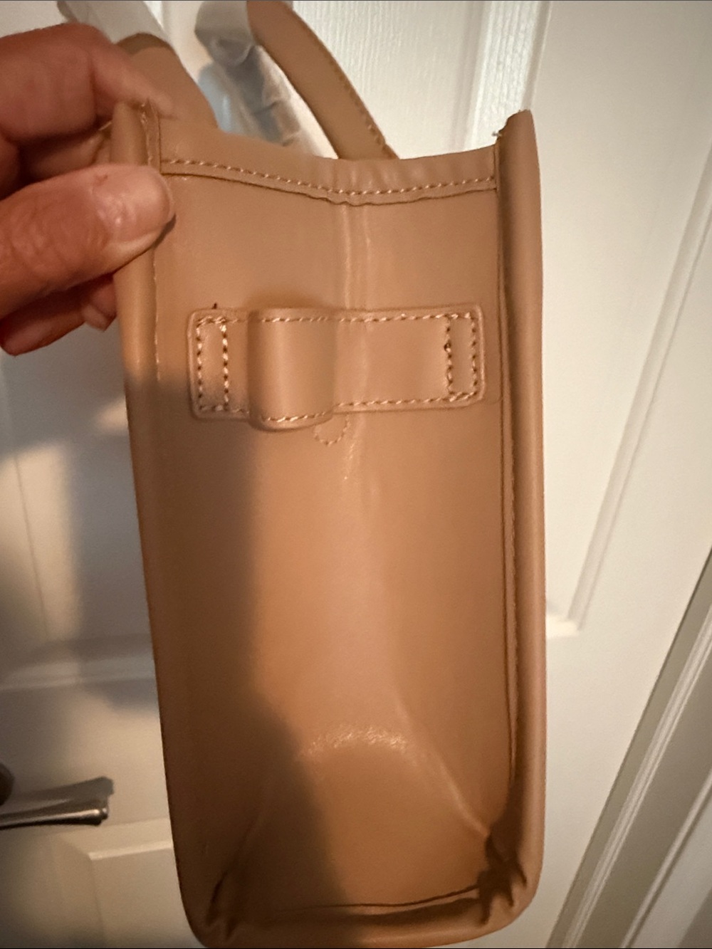 Fashion Tan Embossed The Tote Bag - Top Handle Crossbody - Picture 5 of 5